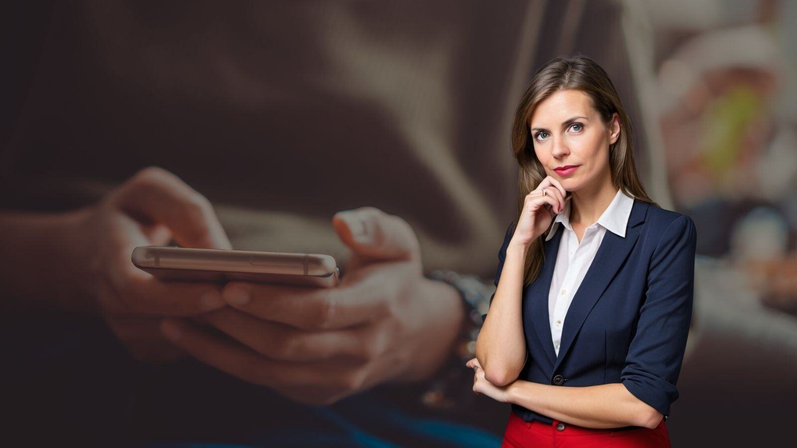 image of woman making a business decision
