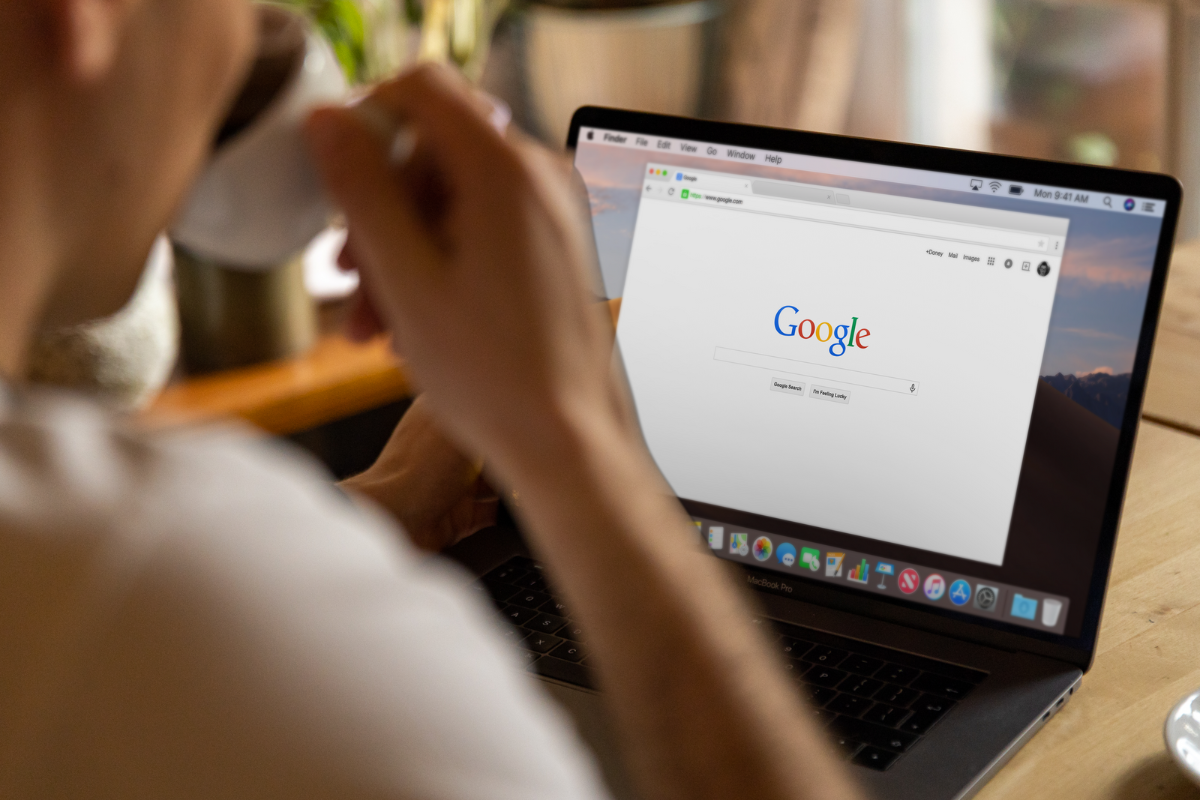 google search on laptop